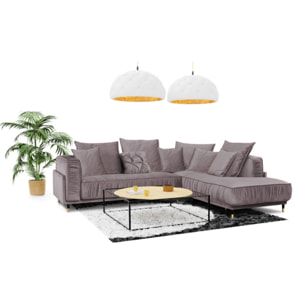 Canapé Velours Angle droit Fiorenzo - 4 Places