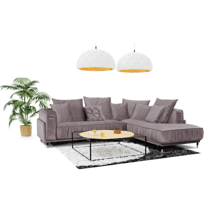 Canapé Velours Angle droit Fiorenzo - 4 Places