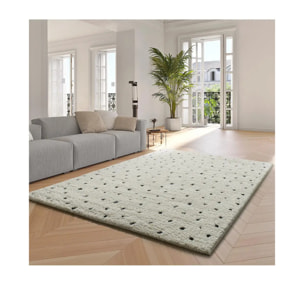 ATESA Alfombra shaggy escandinava blanco, varias medidas disponibles.