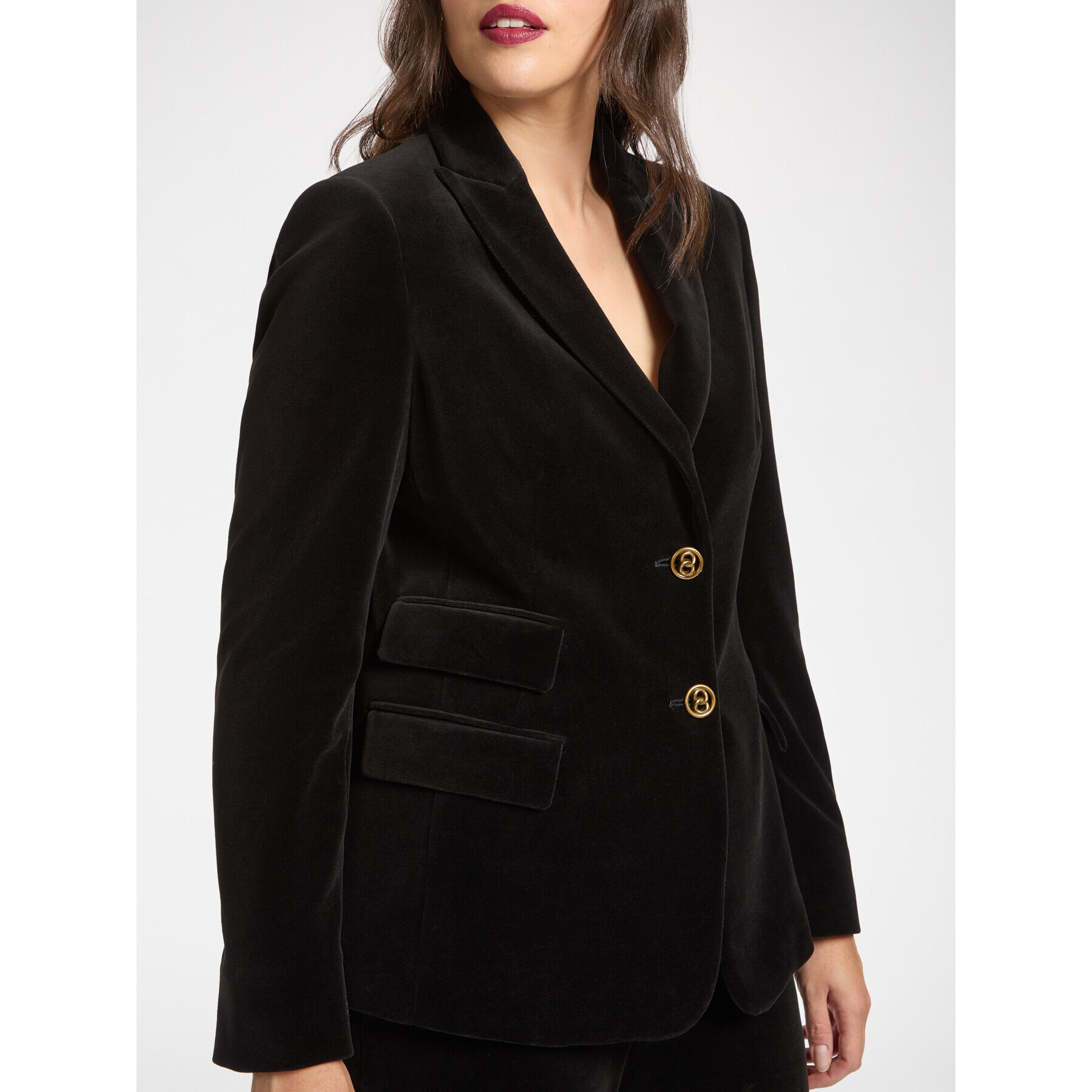Elena Mirò - Blazer de terciopelo - Negro