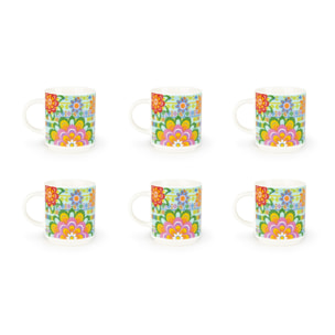 Set 6 Tasses à Café Excelsa – Gipsy Soul, New Bone China Multicolore
