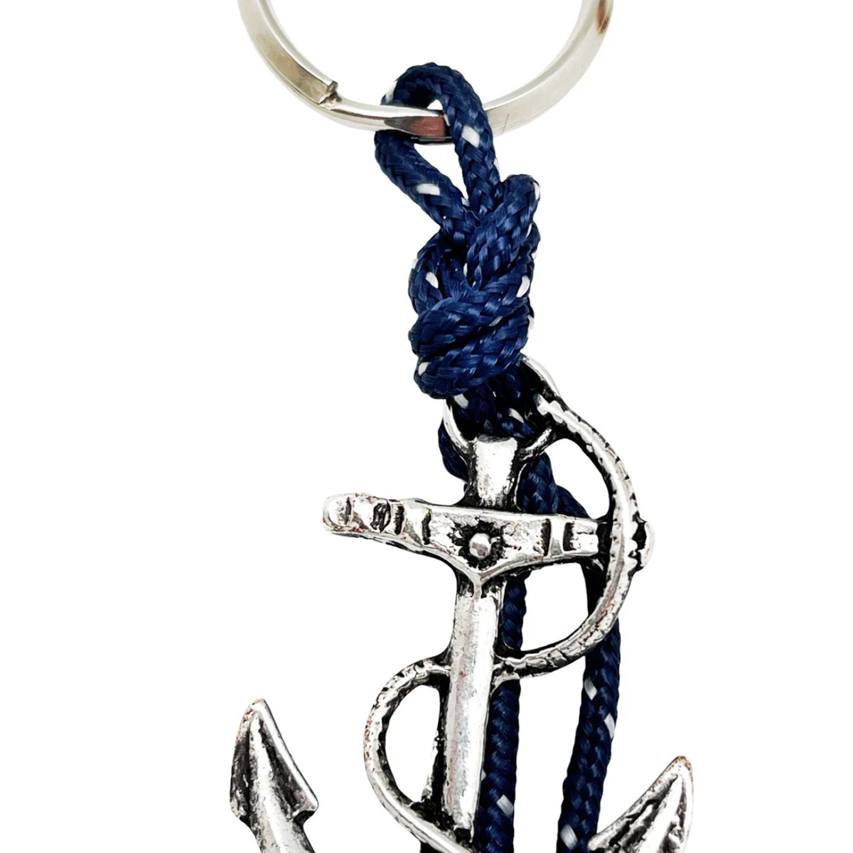 Conjunto pulsera y llavero Marinero en paracord azul jaspe