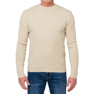 Maglia Tokoroa a trecce cammello