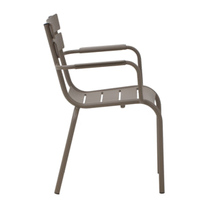 Set 2 poltrone impilabili in metallo colore beige