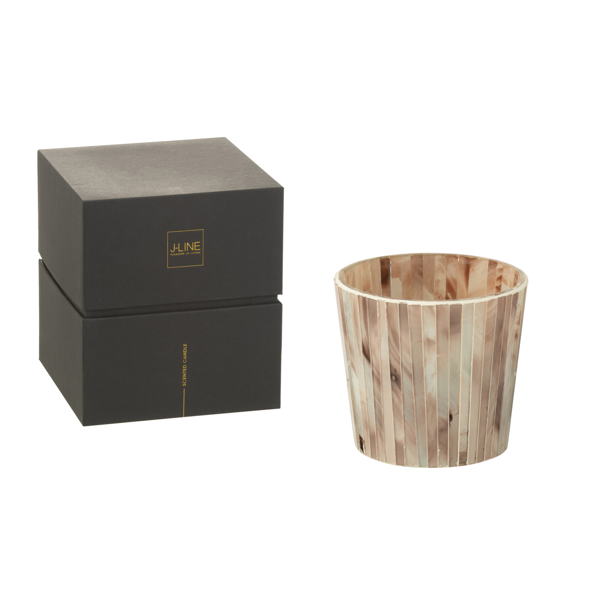 J-Line bougie parfumée Noa - Tender Rose - verre - rose - small - 45H