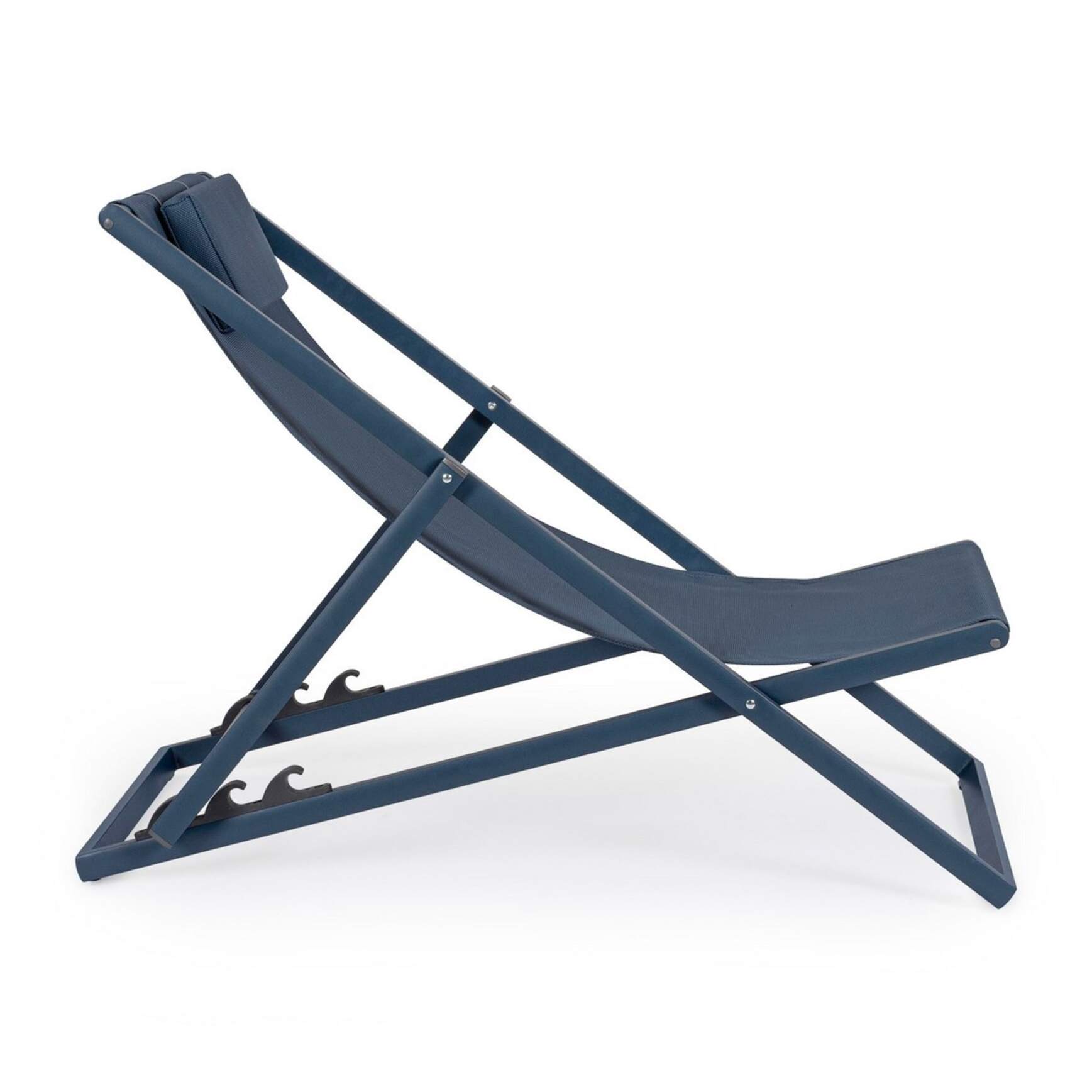 Set 4 sdraio da giardino TAYLOR in textilene e struttura in alluminio navy