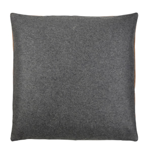 Coussin 60x60 Lodge leather Noir/Tobacco