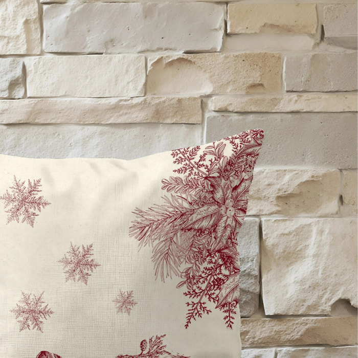 Housse de coussin 100% algodón Christmas Red Toile A 50x50 cm