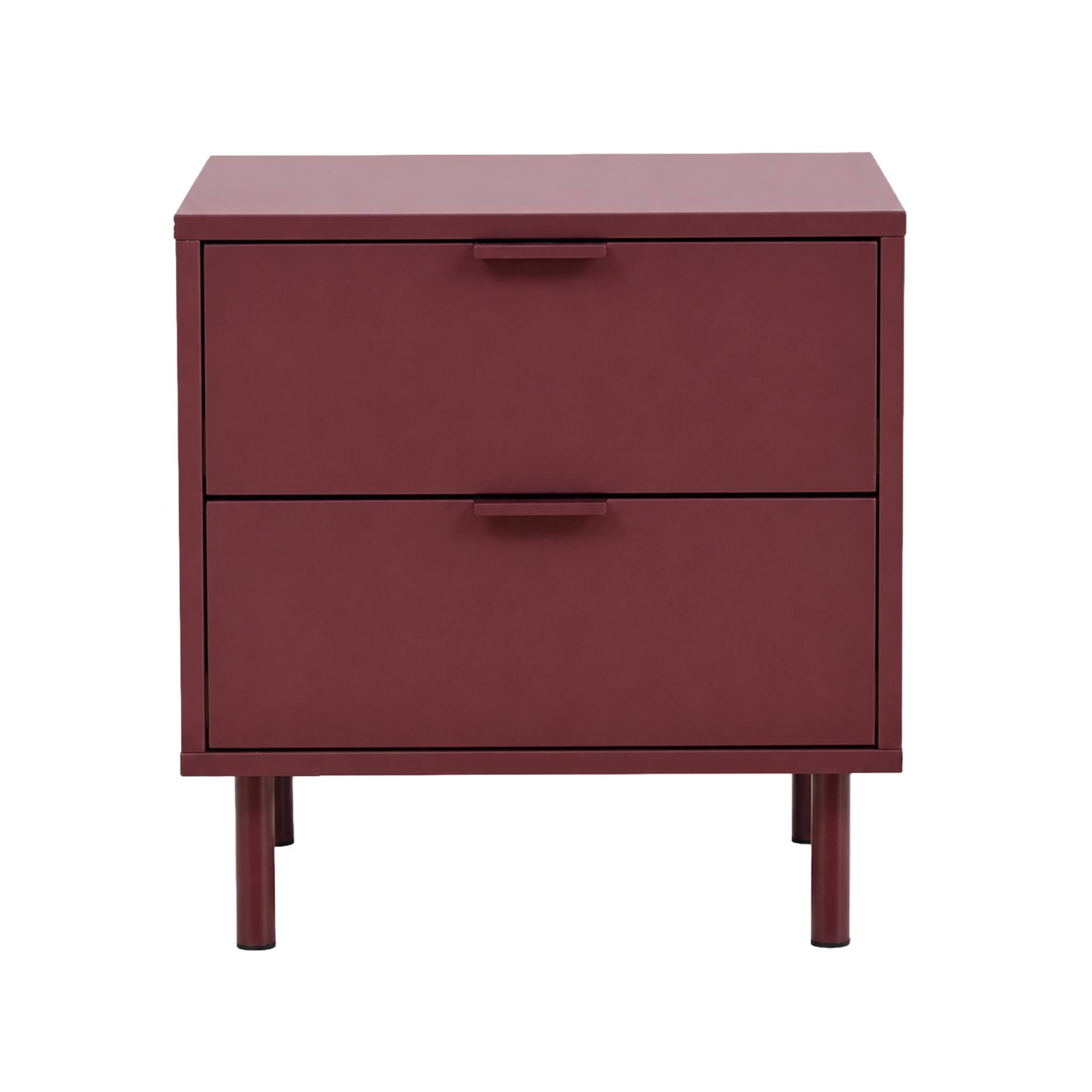 Table de chevet décor bois et métal 2 tiroirs (lot de 2) ELLIE