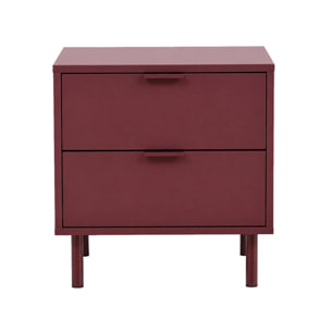 Table de chevet décor bois et métal 2 tiroirs (lot de 2) ELLIE