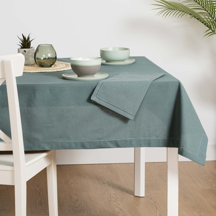 Mantel algodón orgánico verde menta