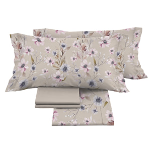 Completo letto matrimoniale in raso stampato Artemisia