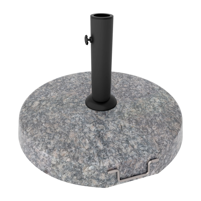 Pietra - Base per Ombrellone da Giardino Rotondo Ø45 cm 25 Kg in Pietra Grigio