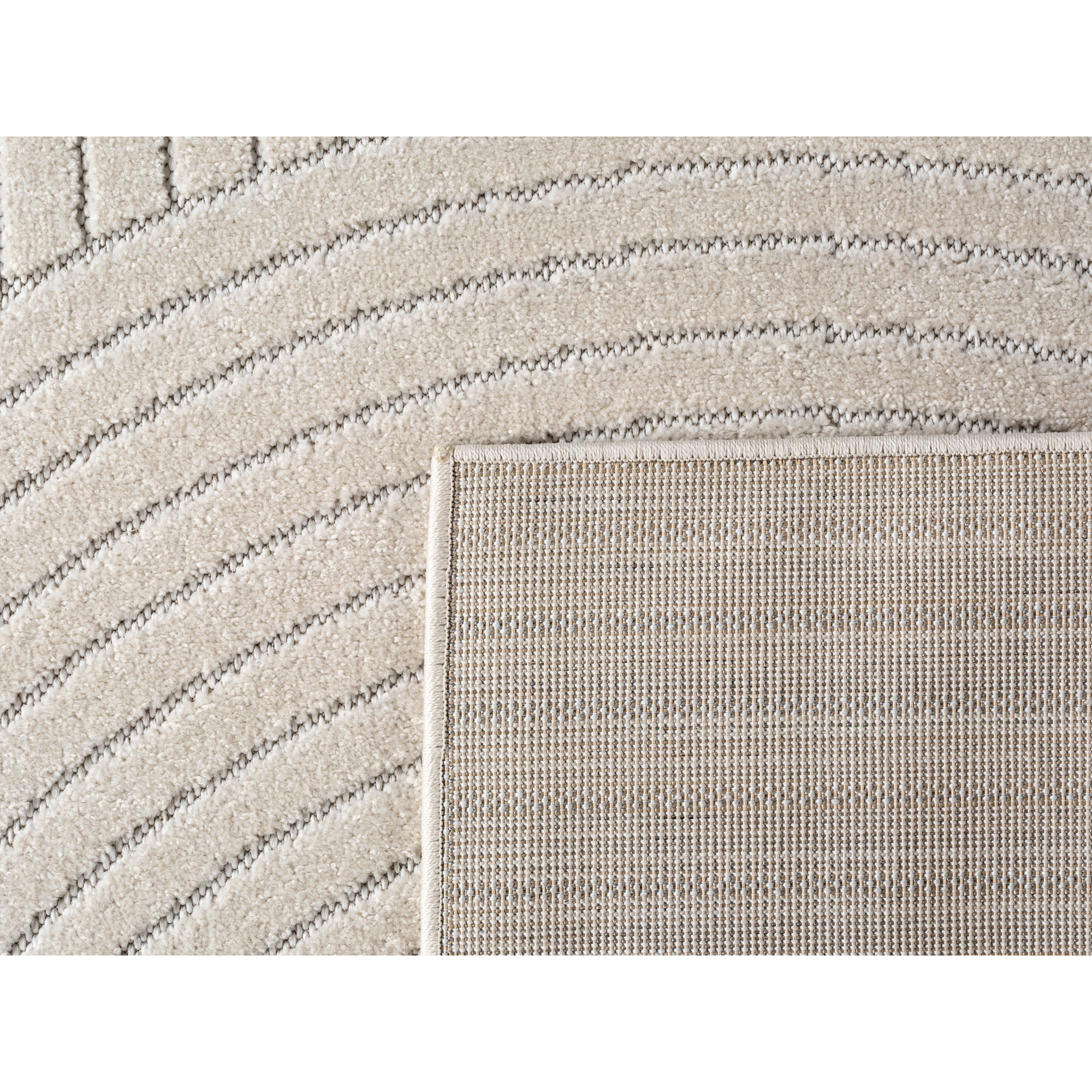 ALVORA - Tapis intérieur/extérieur crème à motif géométrique