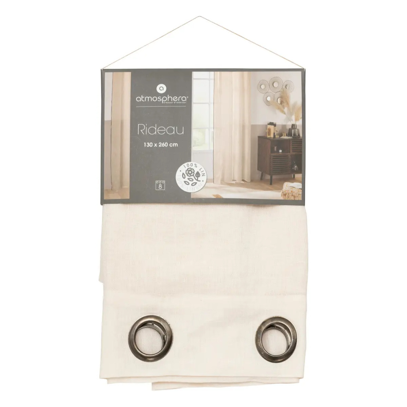 Rideau "Linah" beige 130x260cm