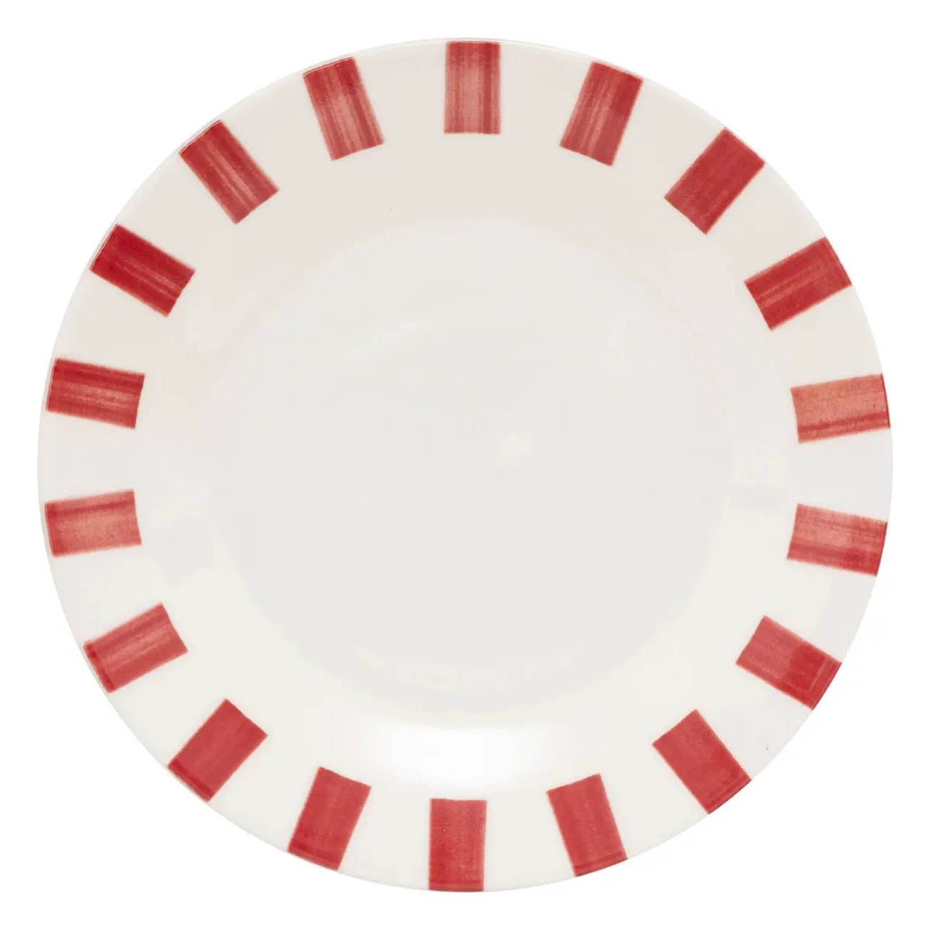Lot de 6 assiettes dessert Cheri rouge D19xH1,8cm