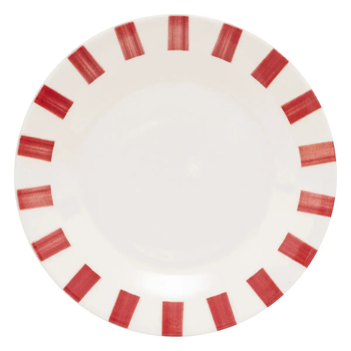 Lot de 6 assiettes dessert Cheri rouge D19xH1,8cm