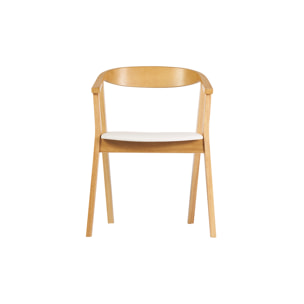 Chaises scandinaves design blanc et bois clair (lot de 2) BAHIA