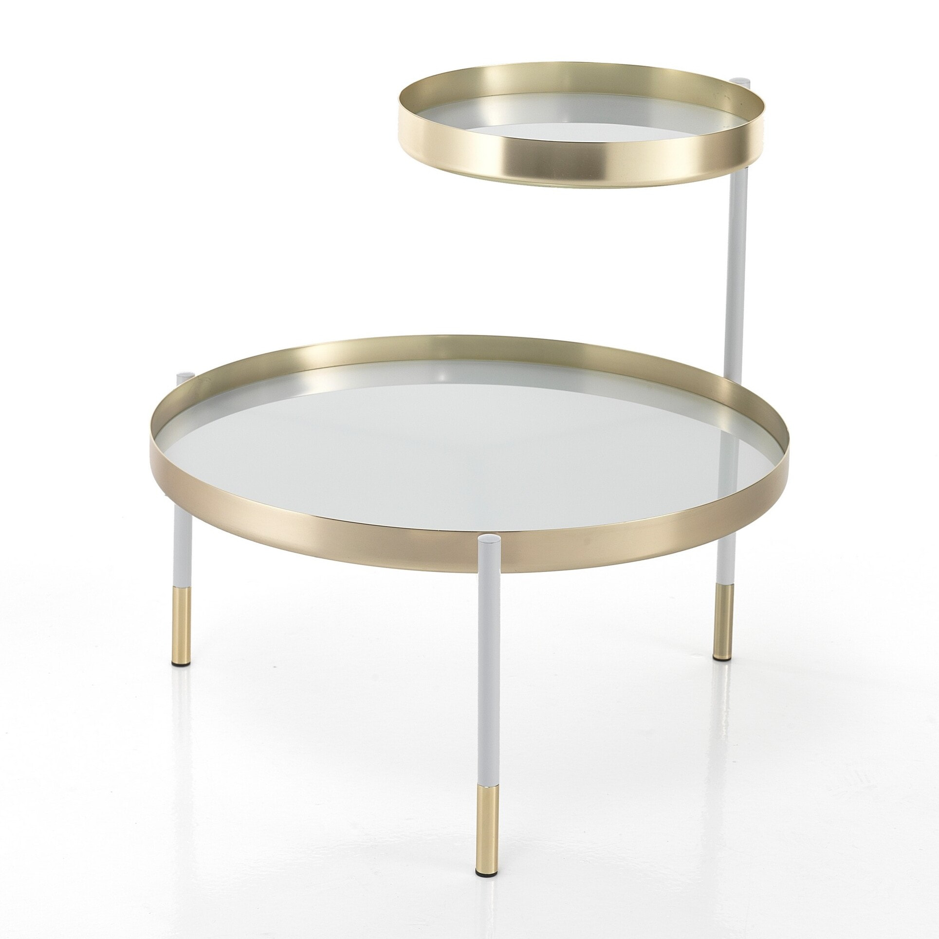 Table basse Tomasucci LINCOLN, en verre, blanc, 60 × 60 × 60 cm