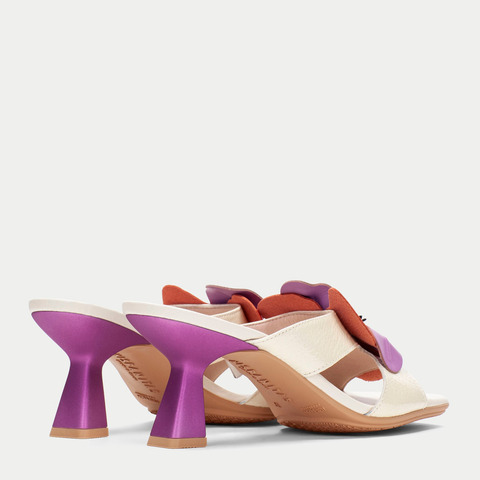 Sandalia Destalonada Danielle Crema violet 6 cm