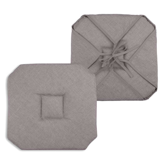 Galette de chaise italienne et unie - Taupe