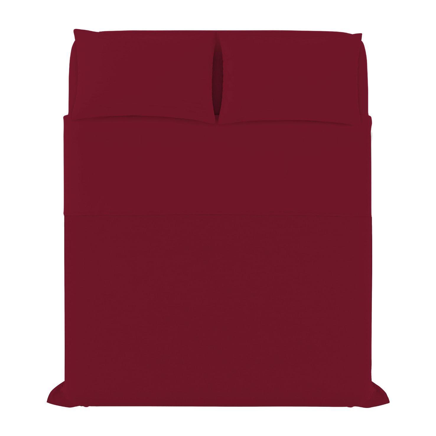 COMPLETO LETTO MAX COLOR, 100% Cotone, Made in Italy - BORDEAUX