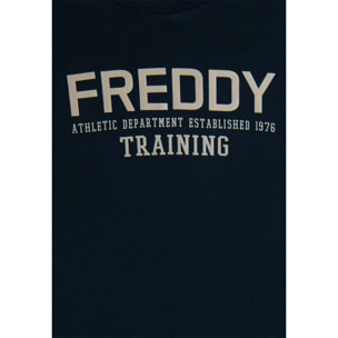 T-shirt con logo centrale e dettaglio camouflage