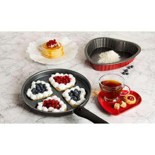 Padella 25,5 cm 4 scomparti a cuore Excelsa – Heart, Alluminio Nero