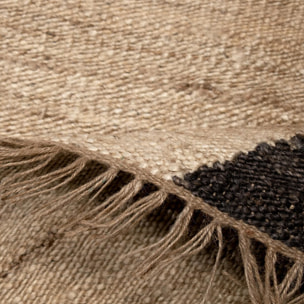 Tapis Kilim FIca tissé à la main en jute avec des formes rondes pour motif