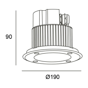 LEDS C4 Downlight IP66 Gea Power Led LED 22 Blanco cálido - 3000K ON-OFF Acero inoxidable AISI 316 1820lm