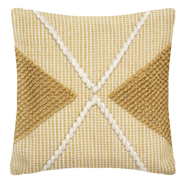 Coussin recyclable "Row Ocre" 45 x 45 cm Atmosphera