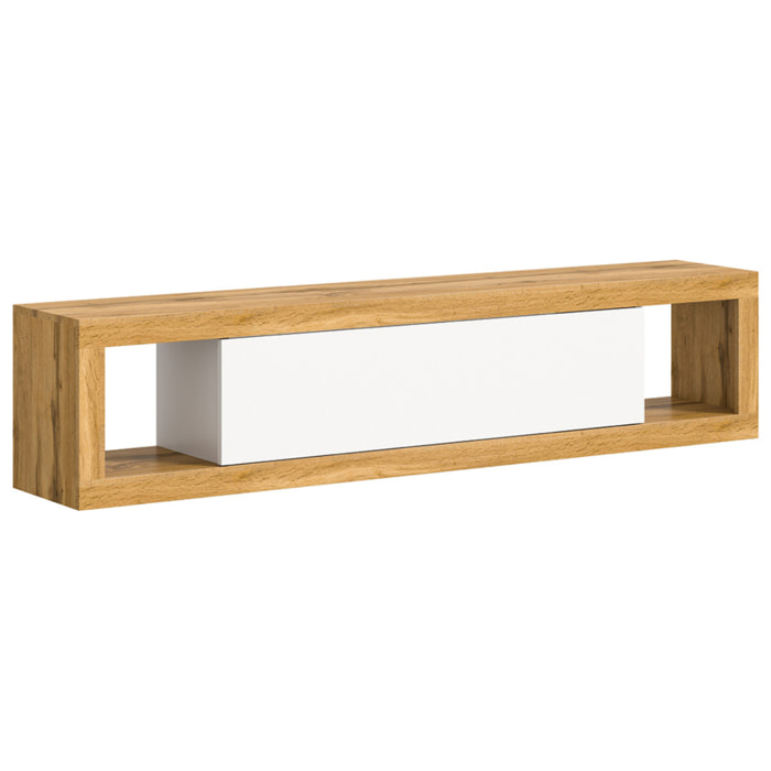 Ethan – meuble tv – 1 porte – bois et blanc - 180 cm - Bois / Blanc