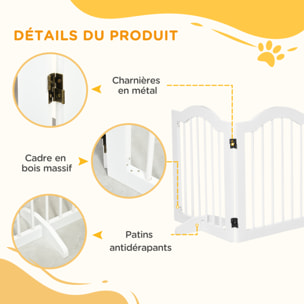 Barrière modulable pliable barrière de sécurité 154,5L x 61H cm MDF blanc