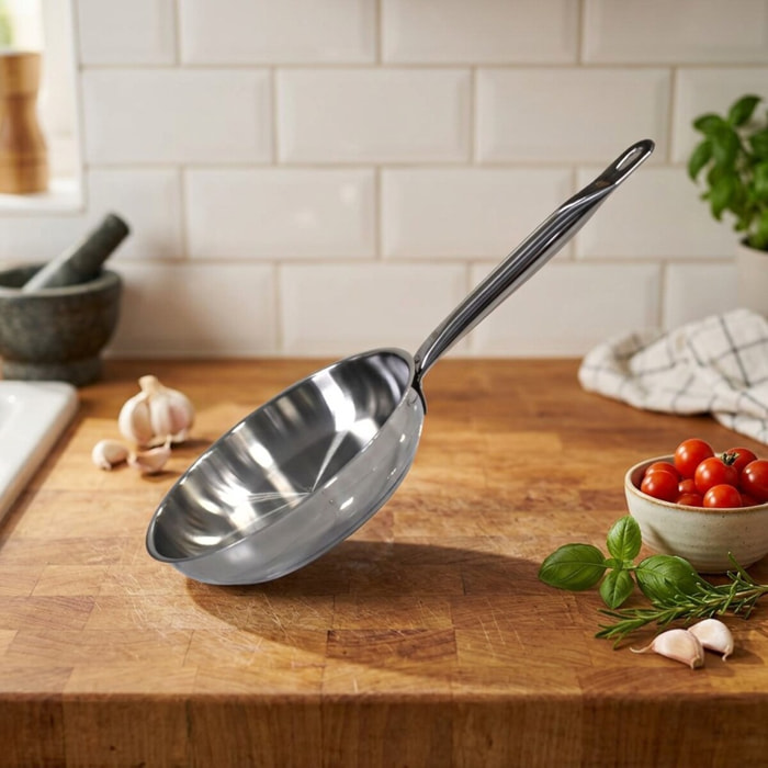 Poêle à frire en inox 18/10 sans revêtement Elo Profi Therm