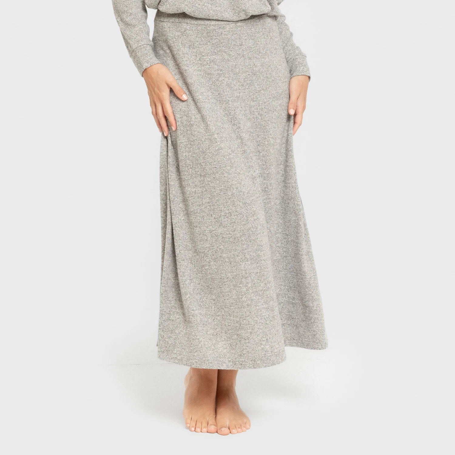 Falda midi evasé new punto extra suave