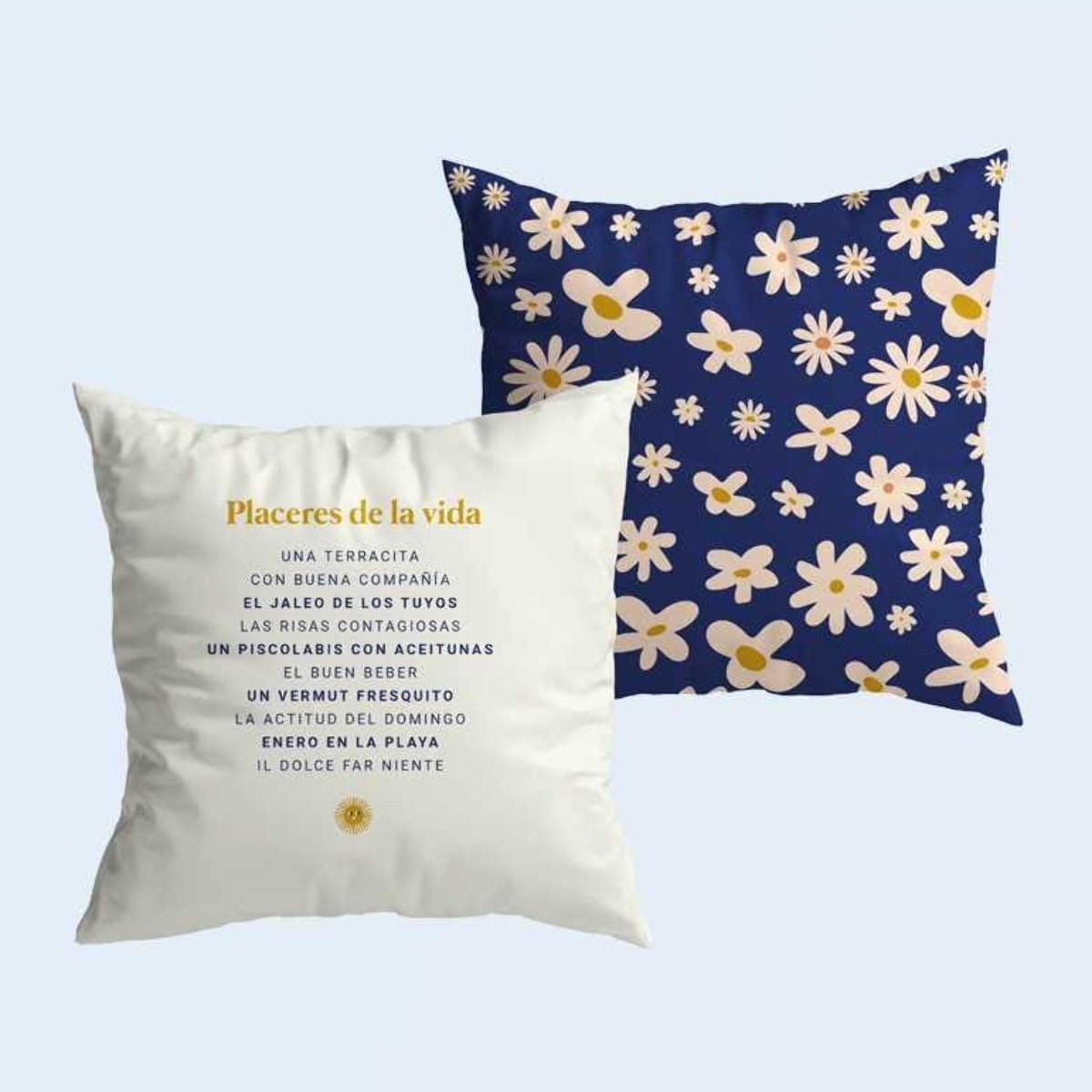 Funda de cojín "Placeres de la vida"