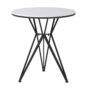 Mesa Metal Mármol Blanco 80x80x75 Cm