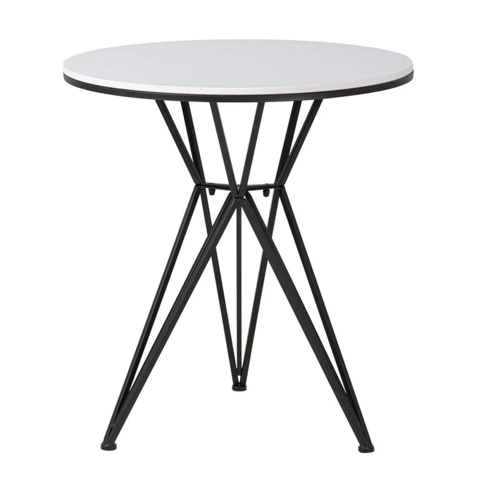 Mesa Metal Mármol Blanco 80x80x75 Cm