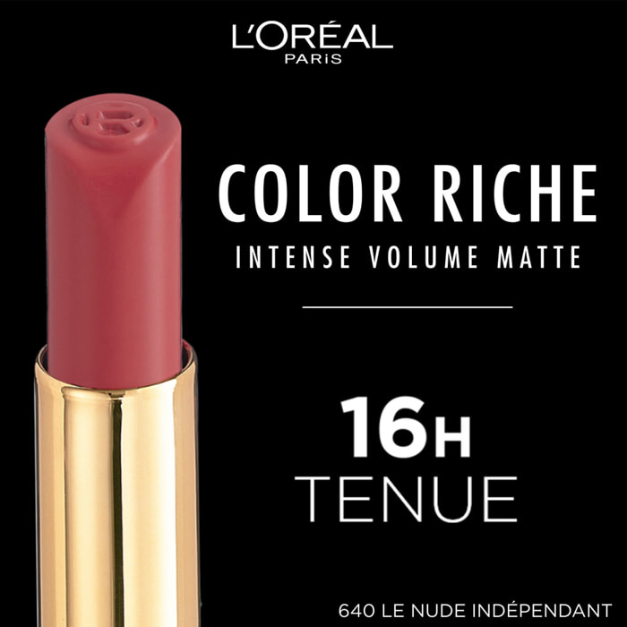 L'Oréal Paris Rouge à Lèvres Color Riche Intense Volume Matte 640 Nude Independant