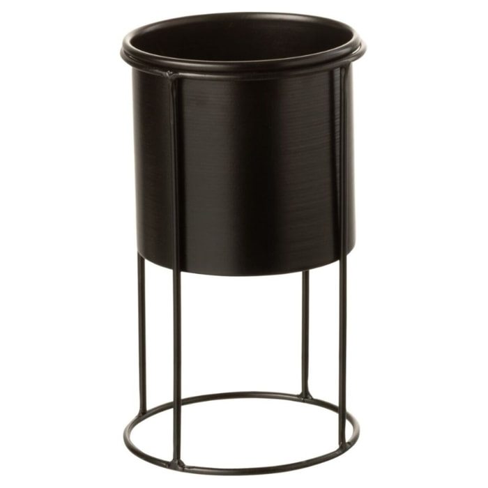 J-Line cache-pot Sur Pied - métal - noir - small - Ø 11 cm