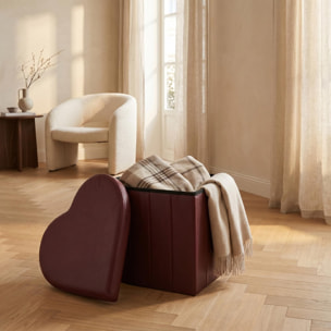 Pouf a forma di cuore in ecopelle