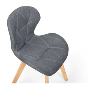 Chaises Gatsby en tissu et pieds bois