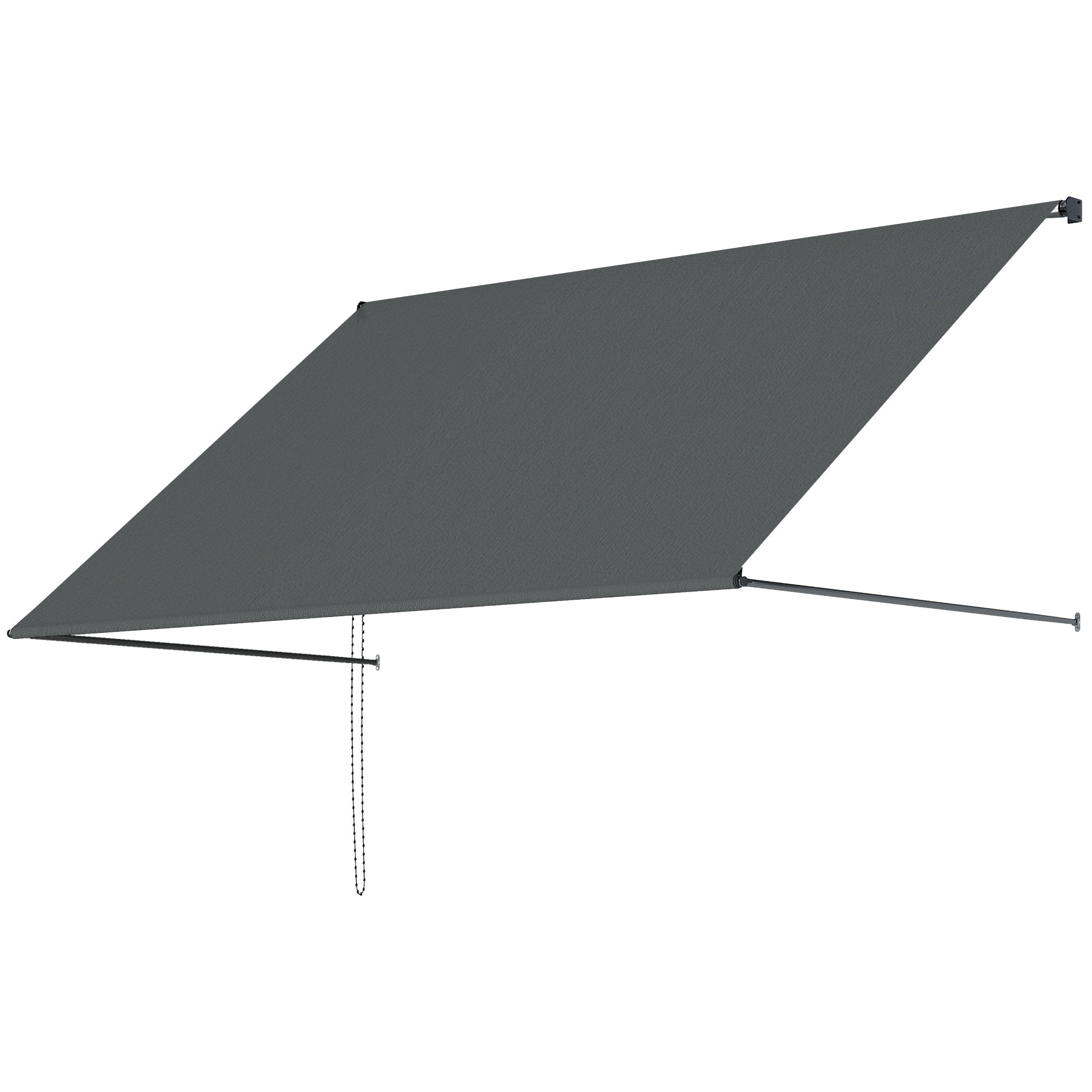 Store banne manuel inclinaison réglable acier alu. dim. 195L x 120l (avancée) cm polyester imperméabilisé anti-UV gris