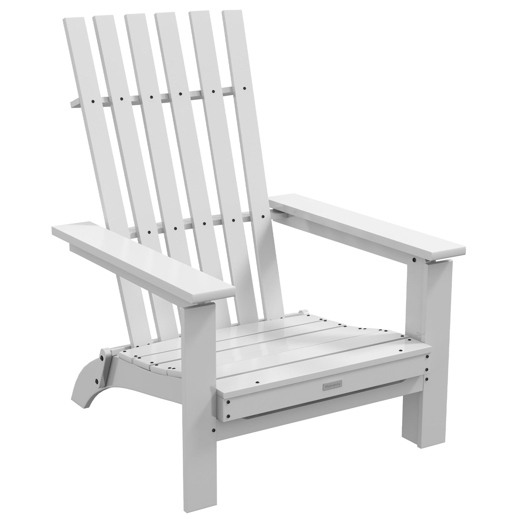 Silla Adirondack de Madera Silla de Jardín Plegable con Reposabrazos Carga 160 kg para Patio Terraza Balcón 68x81x93 cm Blanco