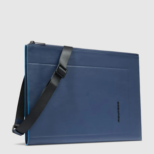 Piquadro Pochette porta iPad® in pelle con tasca per AirPods®, protezioni antiurto e RFID