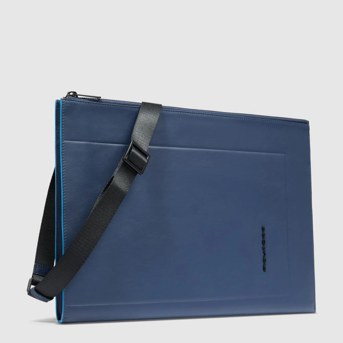Piquadro Pochette porta iPad® in pelle con tasca per AirPods®, protezioni antiurto e RFID