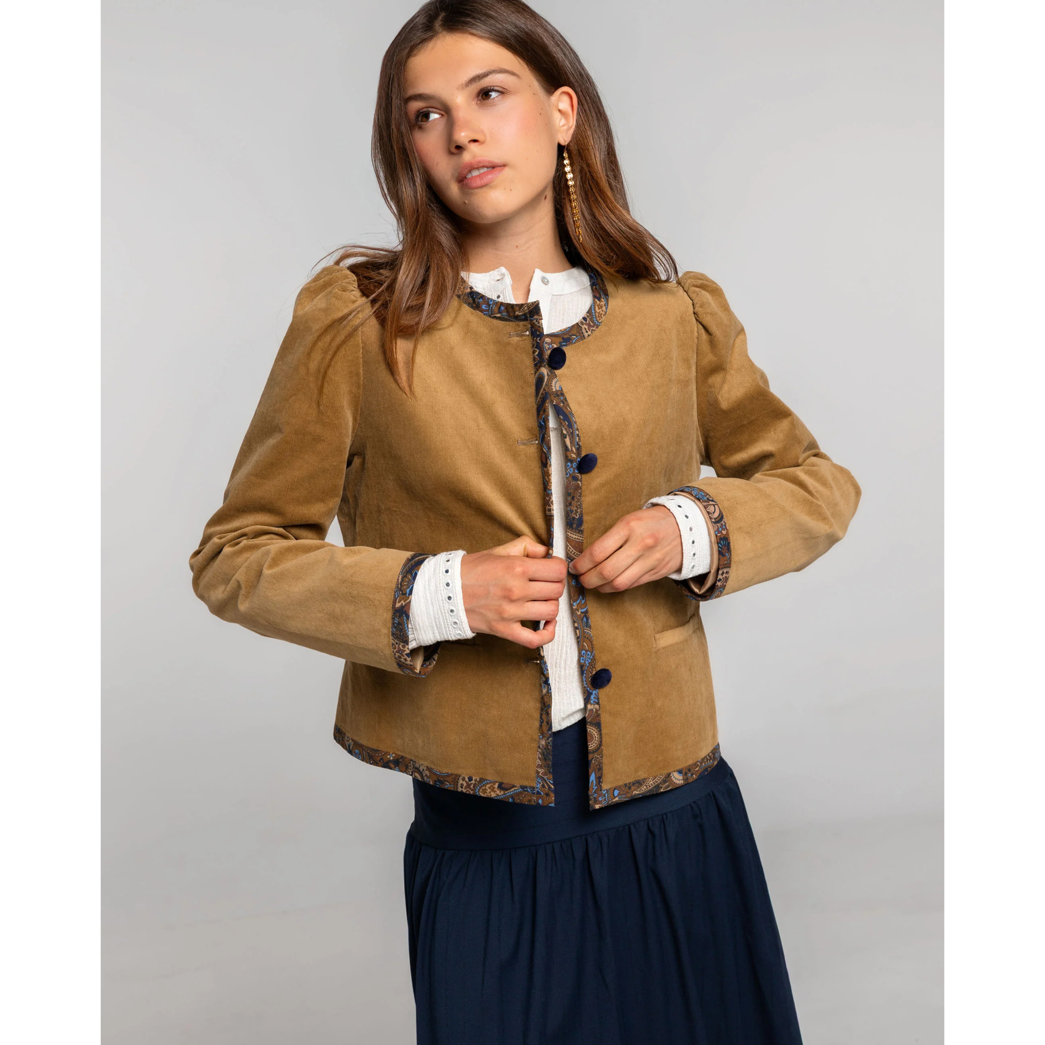 Chaqueta de pana camel