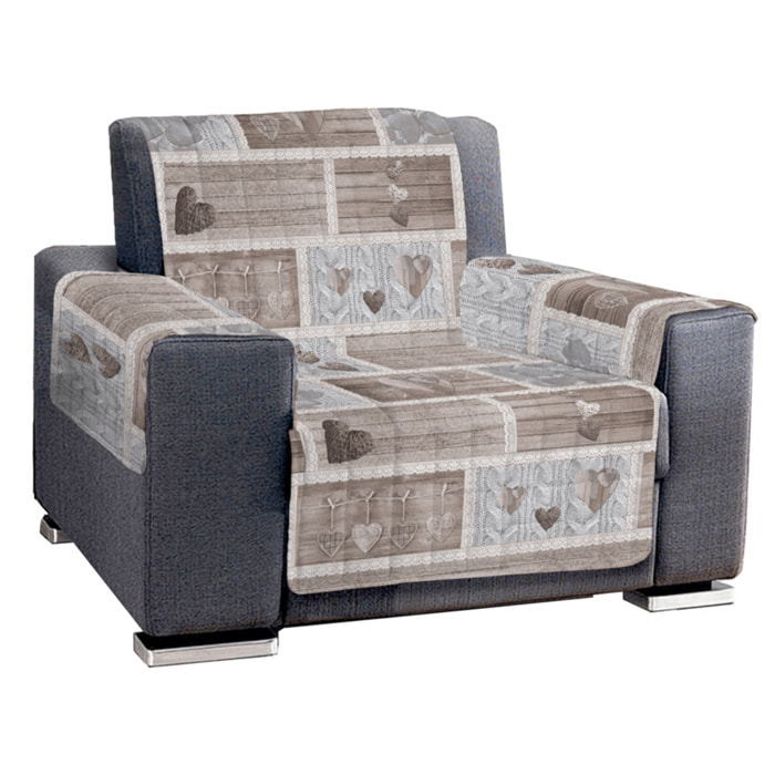 Copripoltrona shabby in love beige
