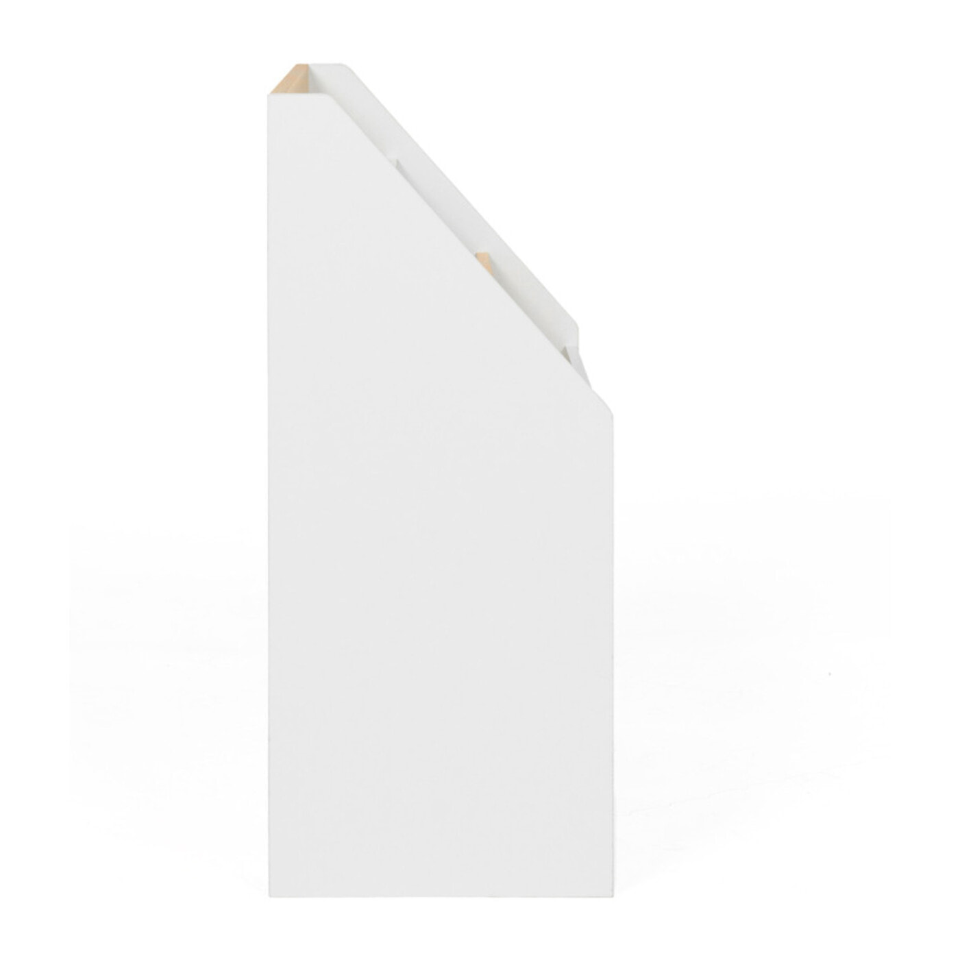 Meuble bibliothèque enfant Mia sur roulettes effet hêtre et blanc