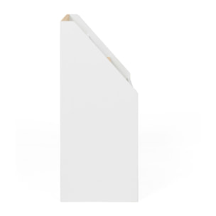 Meuble bibliothèque enfant Mia sur roulettes effet hêtre et blanc